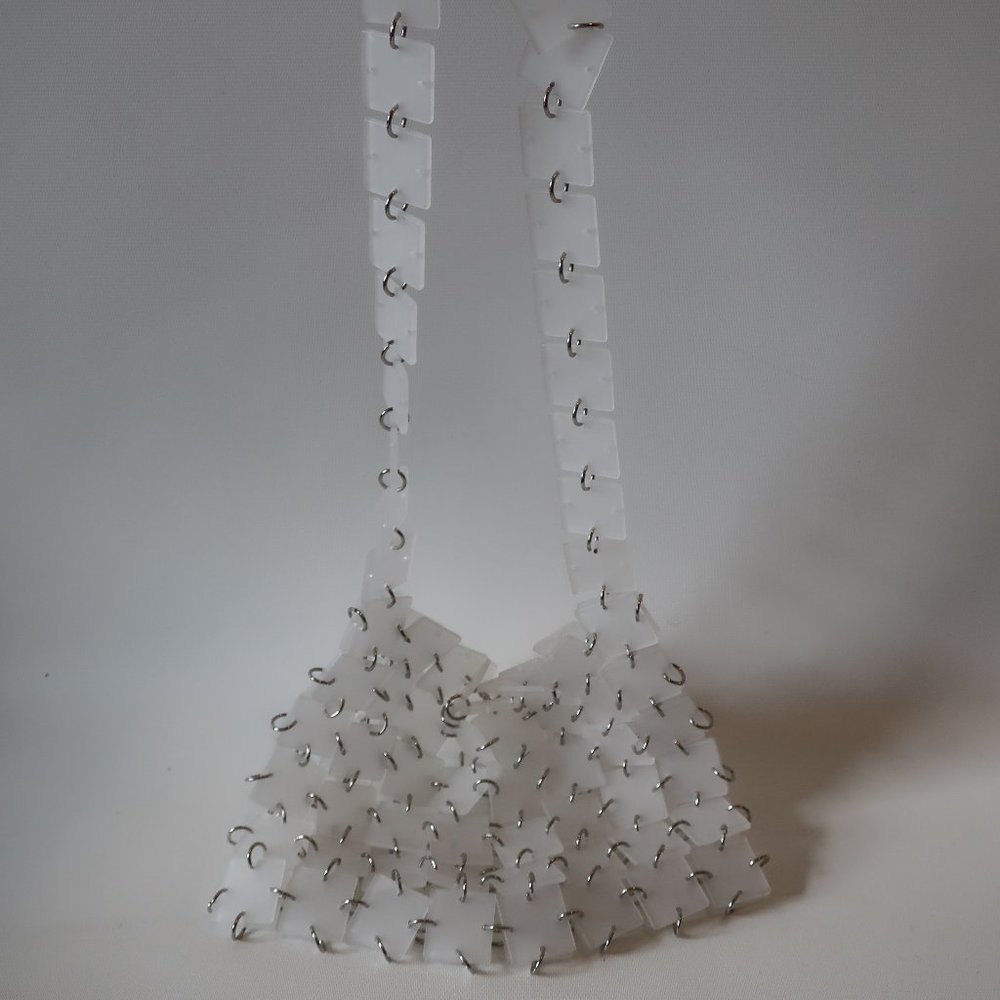 BLOOMINGDALES OPAQUE PLASTIC SQUARE HANDBAG
